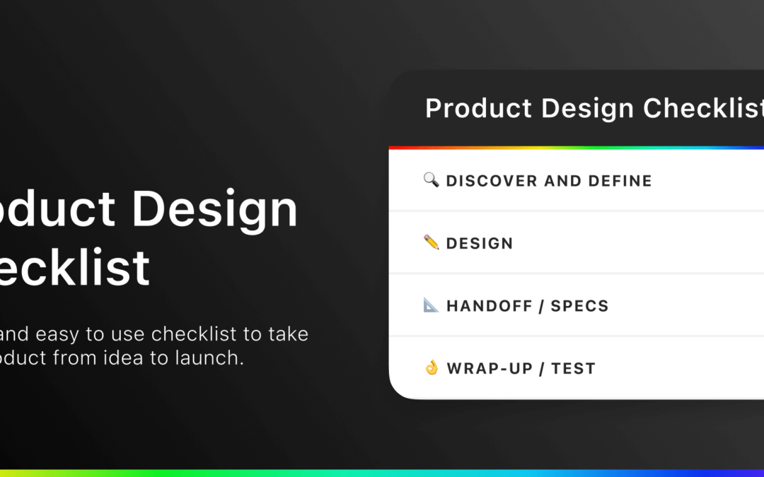 Product design checklist – Figma widget